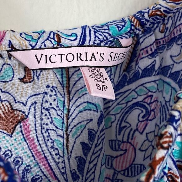 Victoria’s Secret Paisley Long Sleeve Off the Shoulder Playsuit Romper Size S - Picture 5 of 7